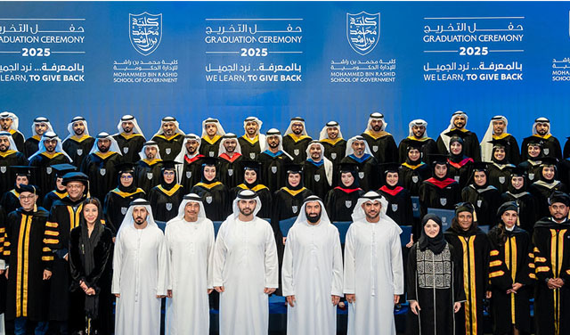 Mansoor bin Mohammed attends graduation ceremony at the Mohammed Bin Rashid School of Government