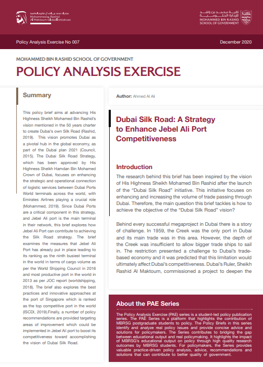 Dubai Silk Road: A Strategy to Enhance Jebel Ali Port Competitiveness