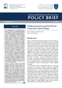 INFLATION DYNAMICS AND FUEL PRICES IN THE UAE: CASE OF DUBAI