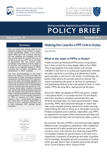 MAKING THE CASE FOR A PPP UNIT IN DUBAI