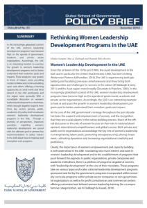 RETHINKING WOMEN LEADERSHIP DEVELOPMENT PROGRAMS IN THE UAE