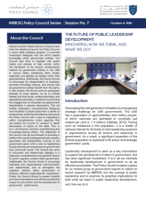 POLICY COUNCIL #7: THE FUTURE OF PUBLIC LEADERSHIP DEVELOPMENT