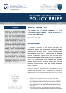 THE IMPACT ON COVID-19 PANDEMIC ON UAE CHILDREN'S MENTAL HEALTH - POLICY ANALYSIS