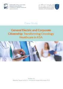 GENERAL ELECTRIC AND CORPORATE CITIZENSHIP: TRANSFORMING ONCOLOGY HEALTHCARE IN KSA