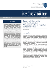 CLUSTERS AS DRIVERS OF THE INNOVATION ECOSYSTEM: POLICY DIRECTIONS FOR RE-DESIGNING CLUSTERS IN...