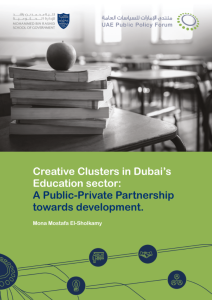 CREATIVE CLUSTERS IN DUBAI’S EDUCATION SECTOR